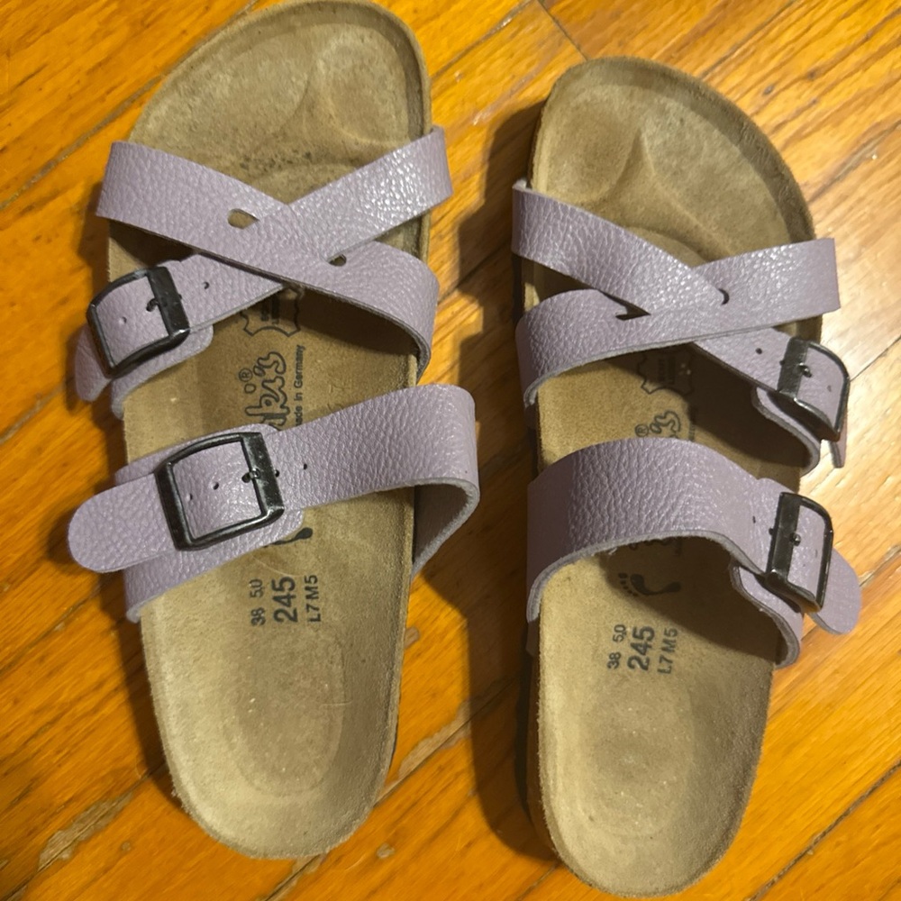 Birkis size 7 sandals purple